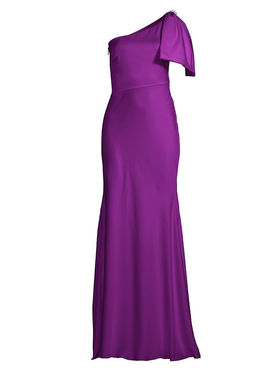 Womens Aubrey Satin One-Shoulder Gown Product Image