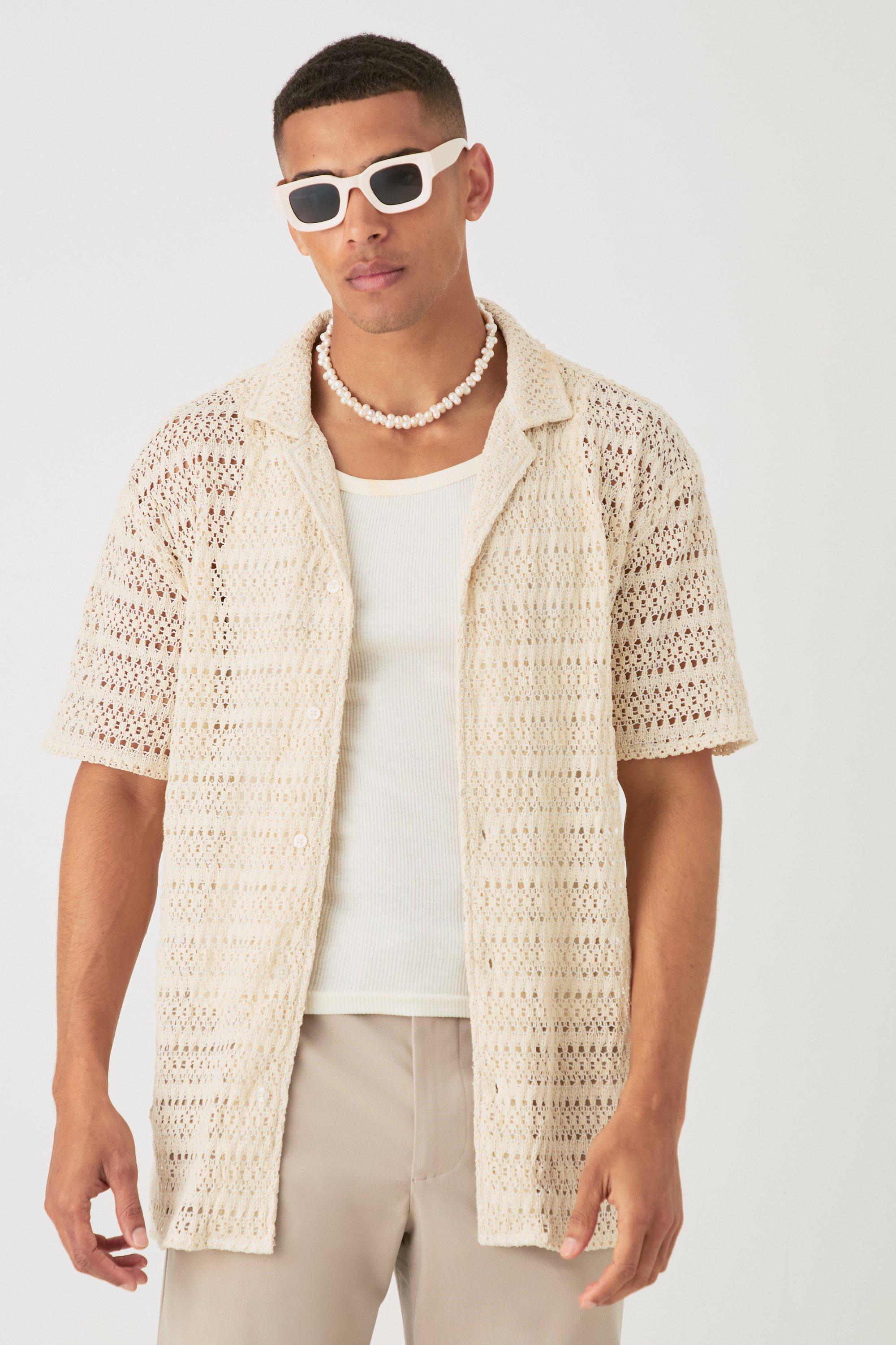 Oversized Weave Look Shirt | boohooMAN USA Product Image