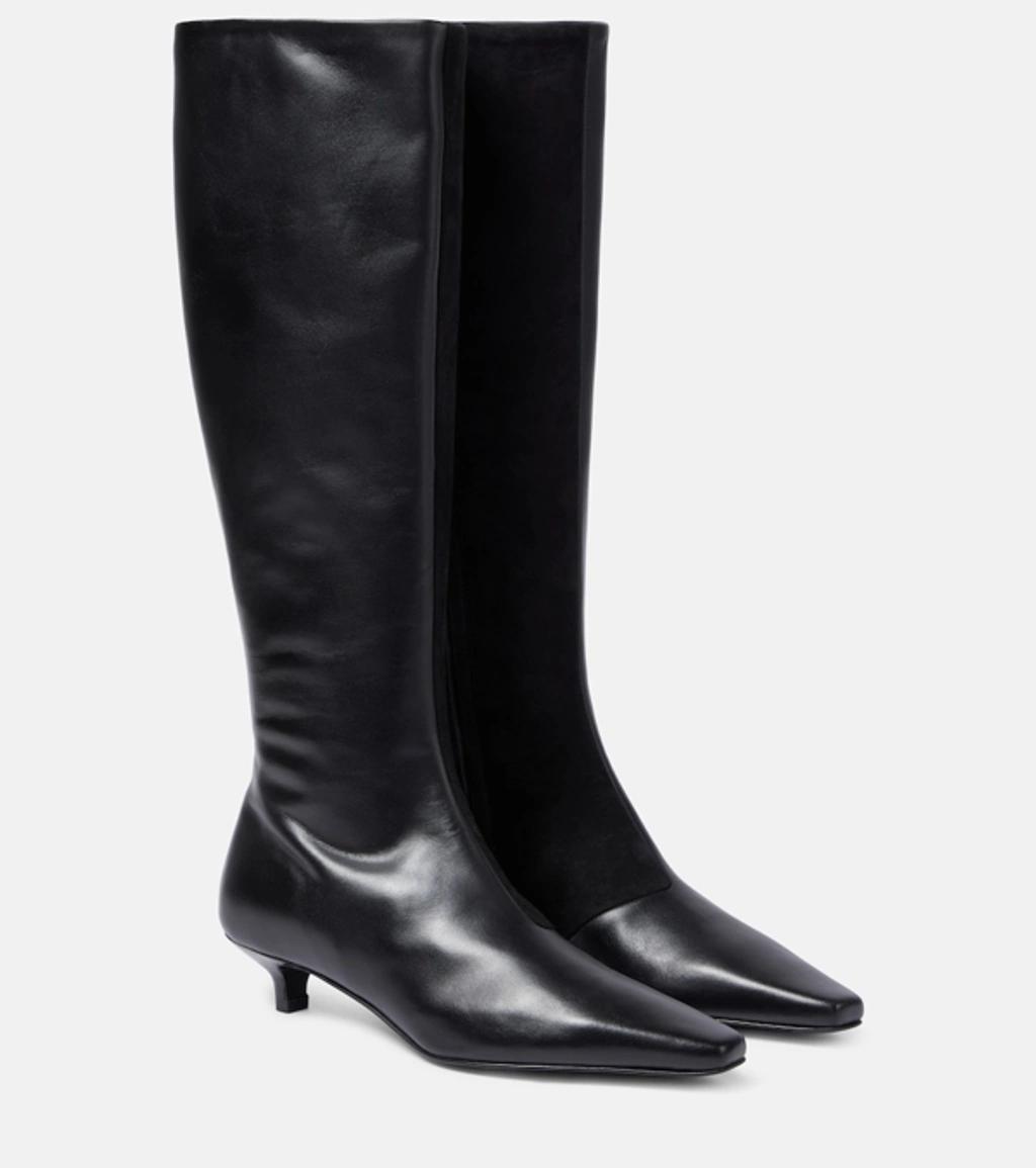 50mm The Slim Leather Tall Boots In Black Product Image