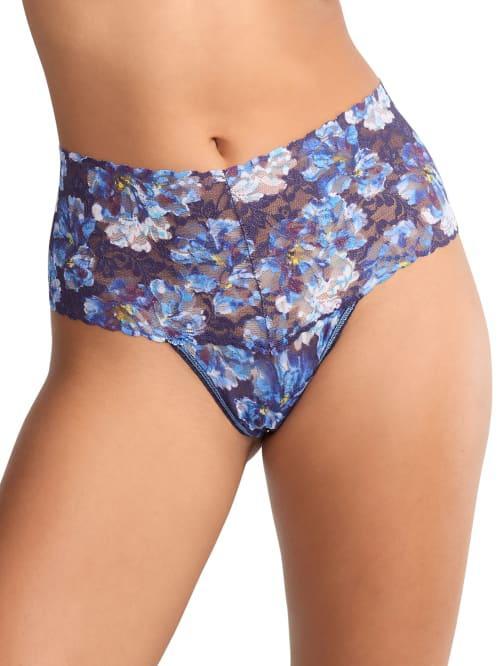 Floral-Print Lace Thong Product Image