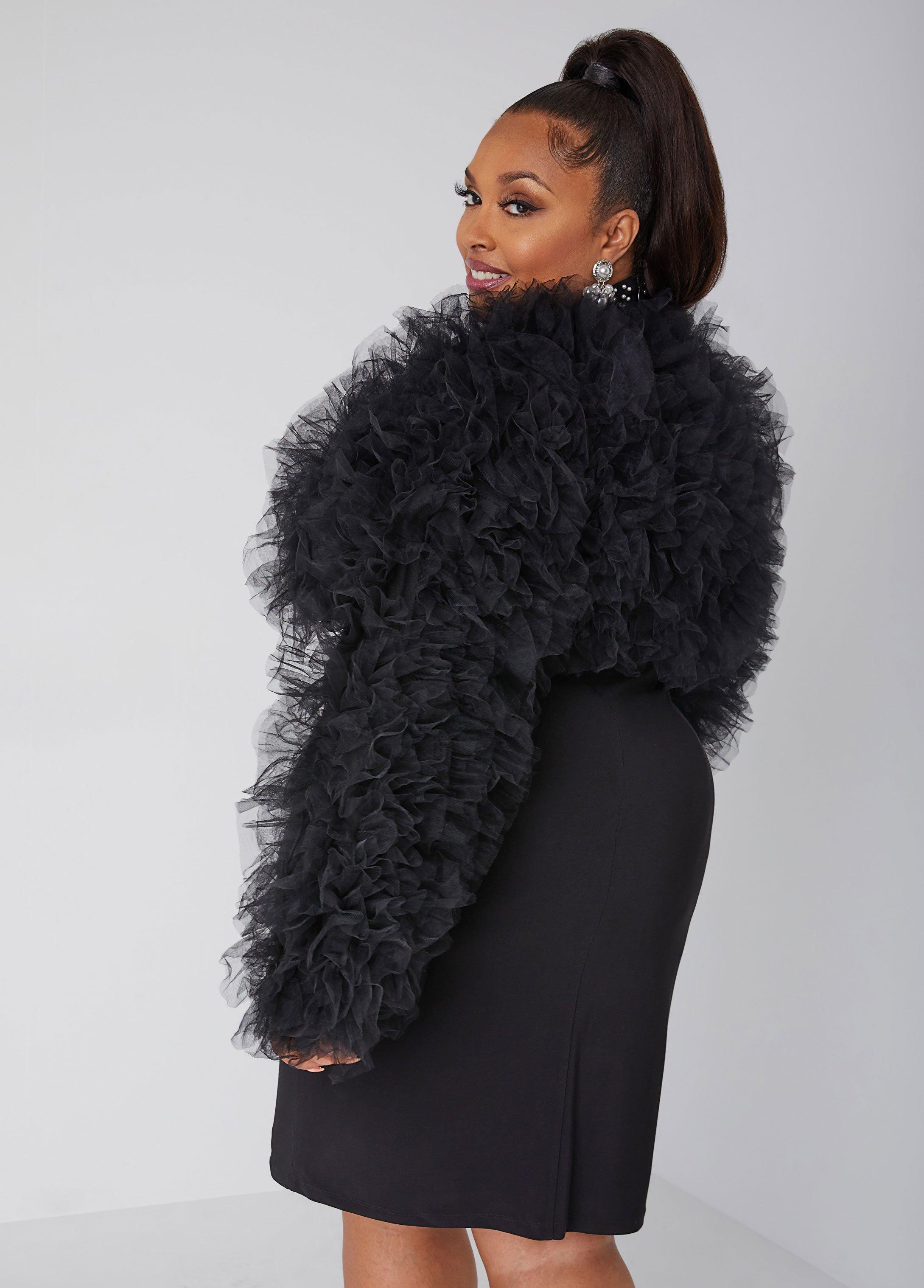 Cropped Ruffled Tulle Shrug Product Image