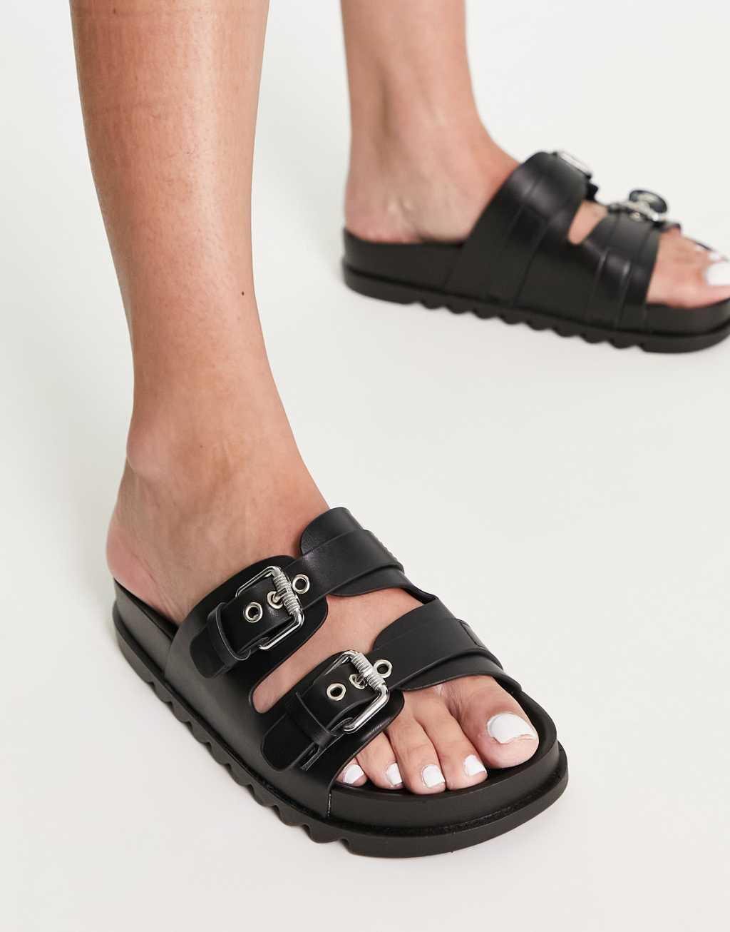 Glamorous double buckle slides Product Image