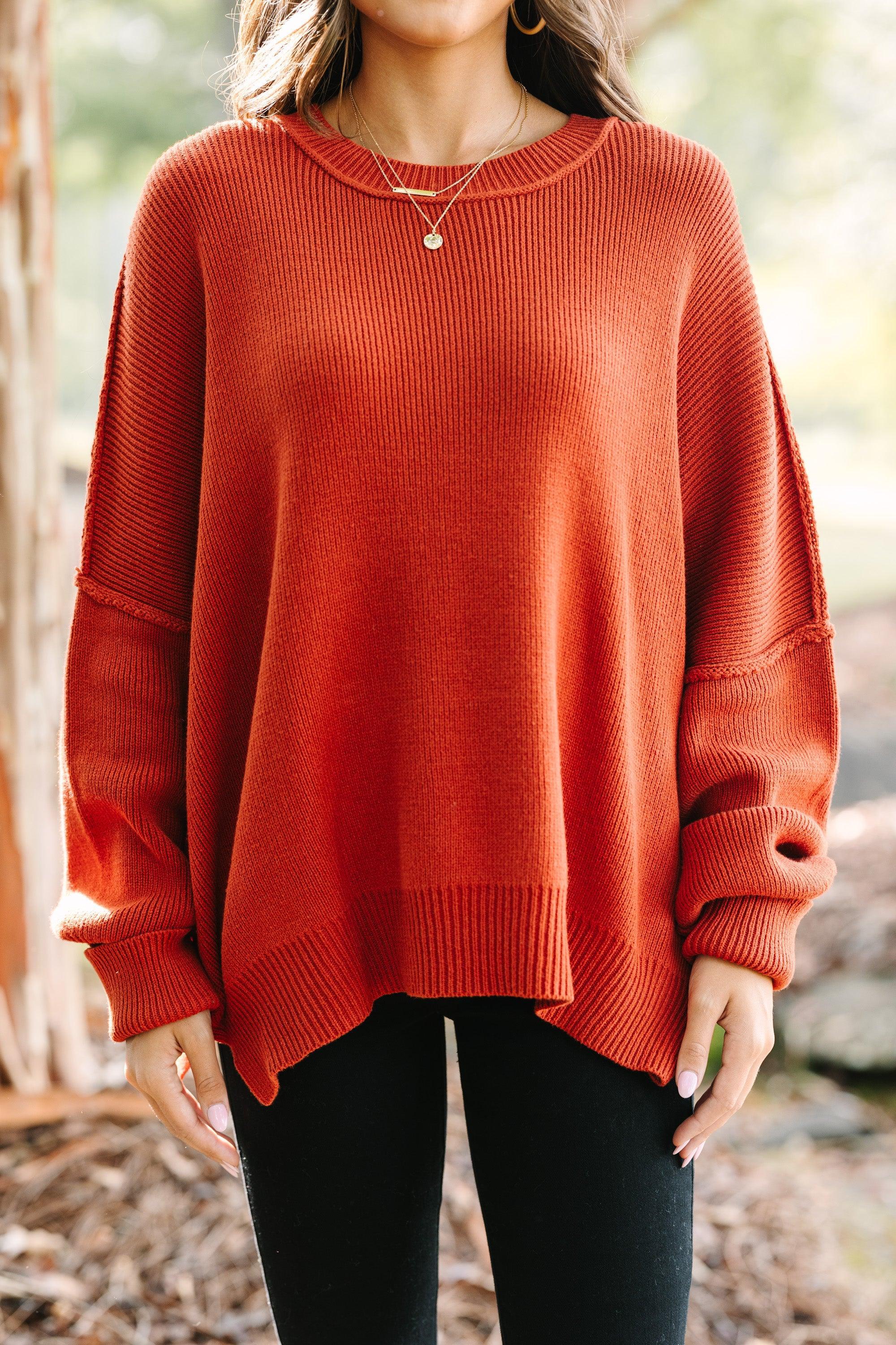 Give You Joy Clay Orange Dolman Sweater Female Product Image