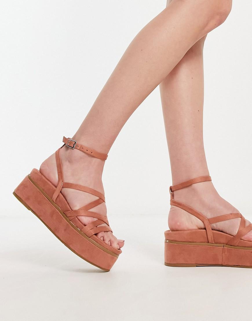 ASOS DESIGN Taurus strappy flatform sandals Product Image