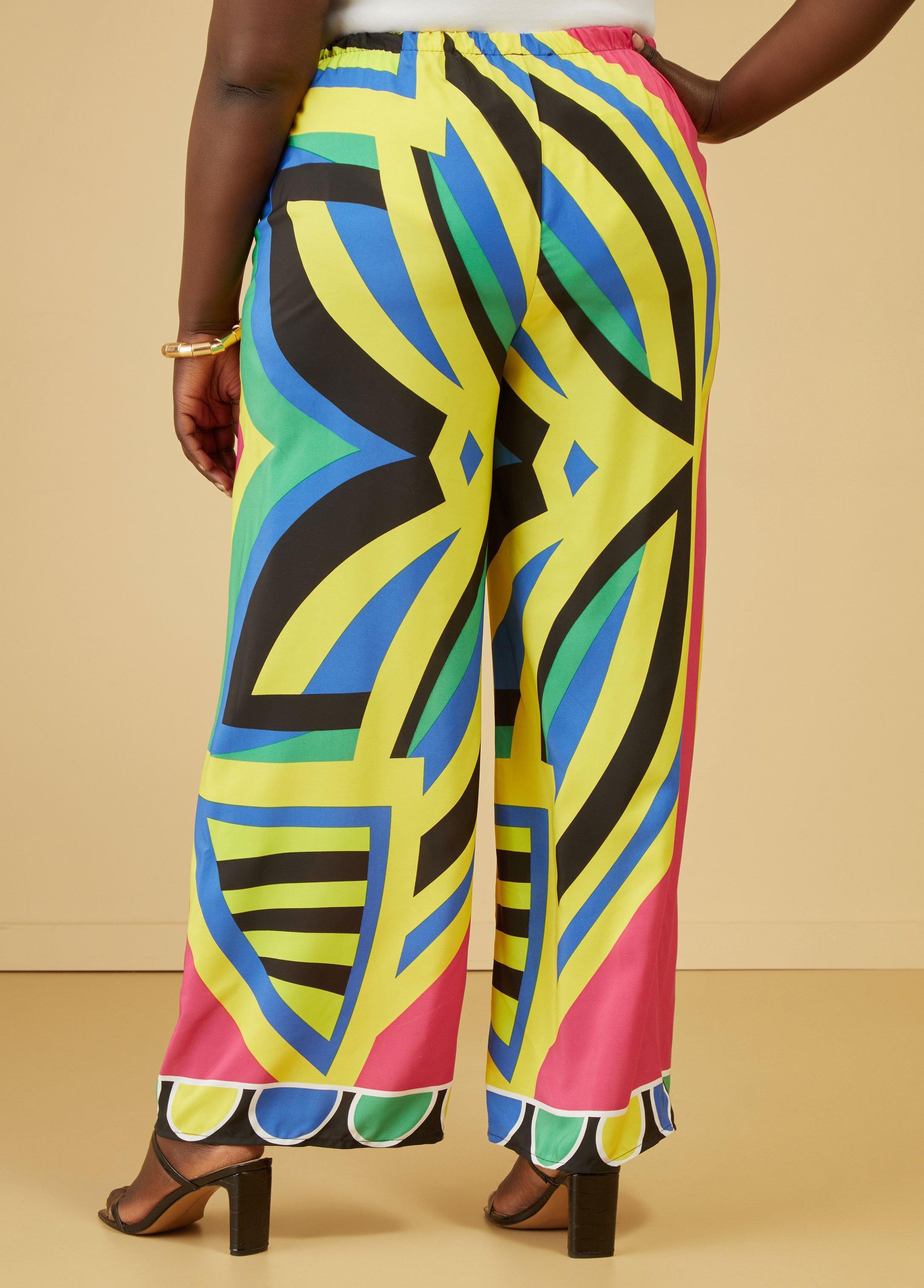 Printed Crepe Wide Leg Pants Product Image