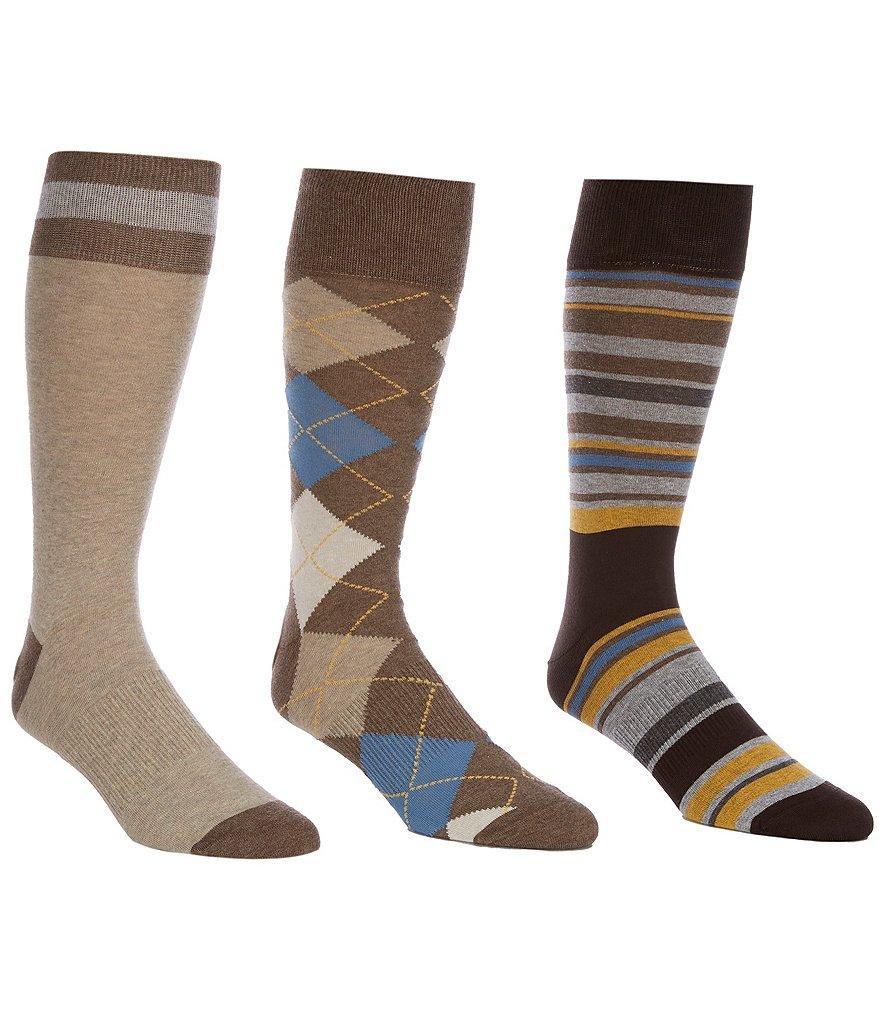 Roundtree & Yorke Assorted Argyle Crew Socks 3-Pack Product Image