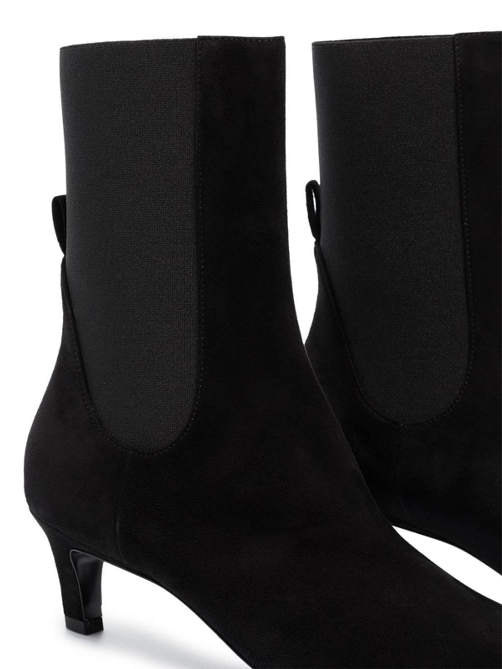 The Mid Heel Suede Chelsea Boots In Black Product Image