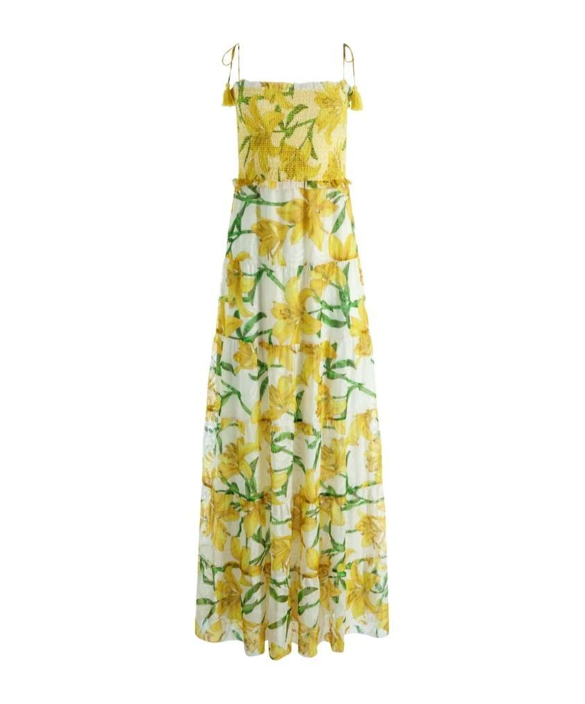 ALICE AND OLIVIA Marna Tiered Midi Tie Strap Dress In Stargazer Multi Product Image