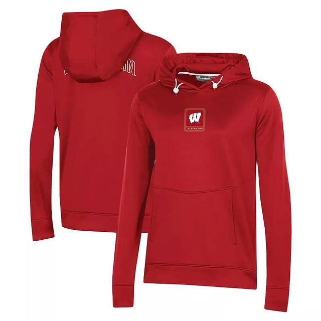 Womens Under Armour Wisconsin Badgers 2023 Sideline Performance Pullover Hoodie Product Image