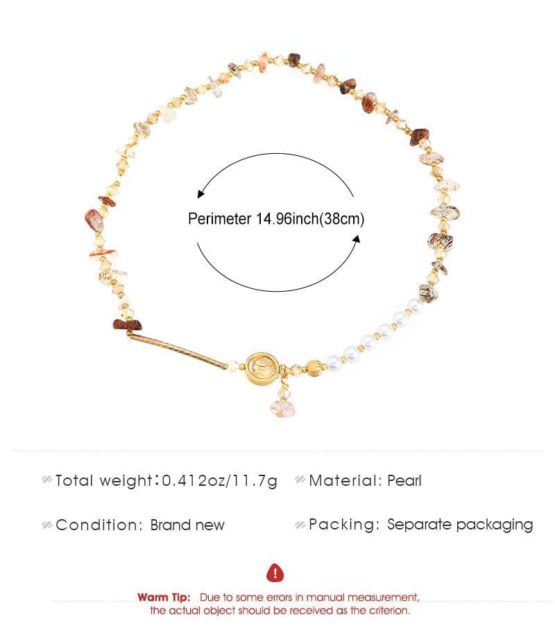 Gemstone Faux Pearl Layered Alloy Bracelet (Various Designs) product image