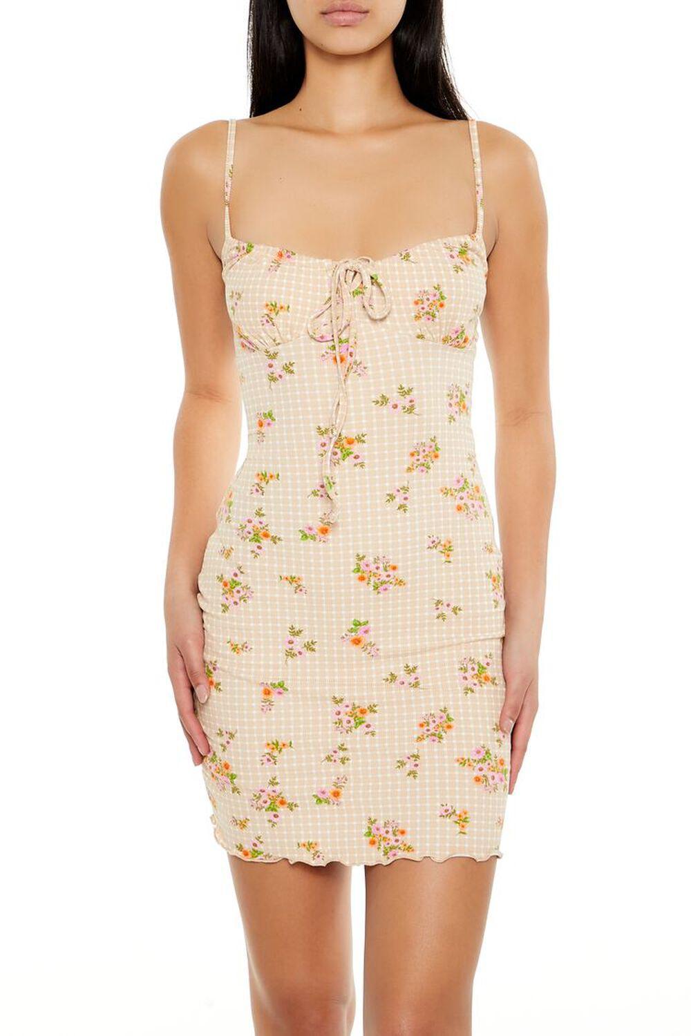 Floral Print Tie-Front Mini Dress | Forever 21 Product Image