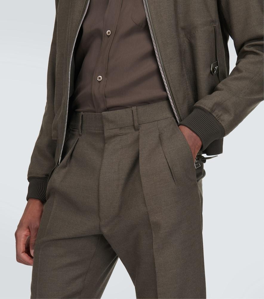 Atticus Mohair, Wool, And Silk Tapered Pants In Braun product image