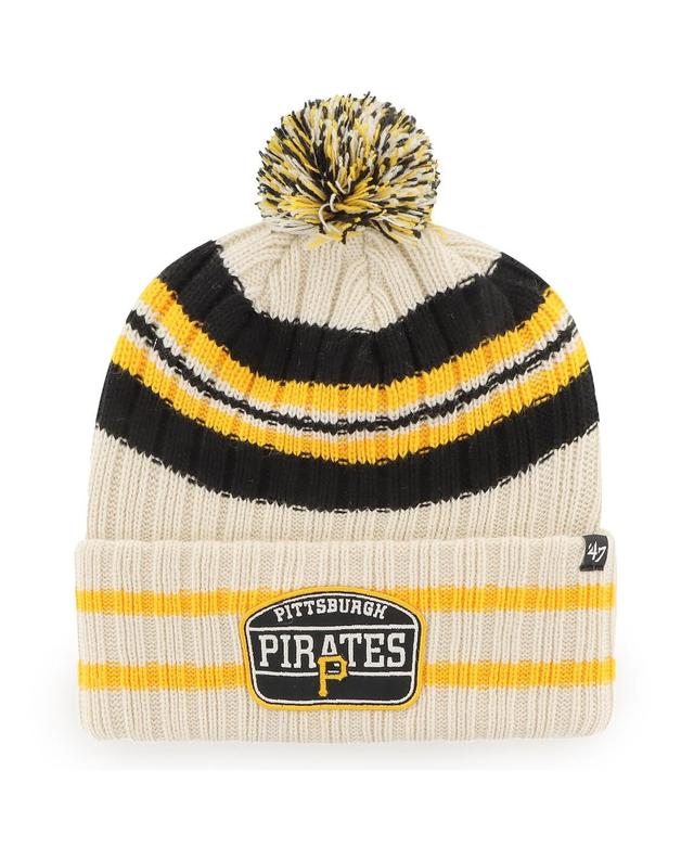 Mens 47 Brand Natural Pittsburgh Pirates Home Patch Cuffed Knit Hat with Pom Product Image