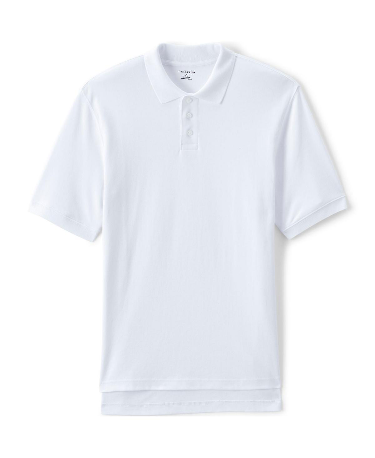 Lands End School Uniform Mens Short Sleeve Interlock Polo Shirt Product Image