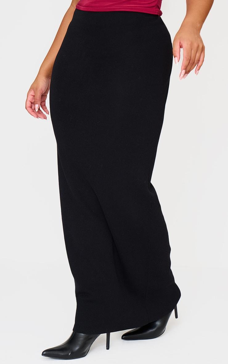 Plus Black Fine Knit Maxi Skirt Product Image