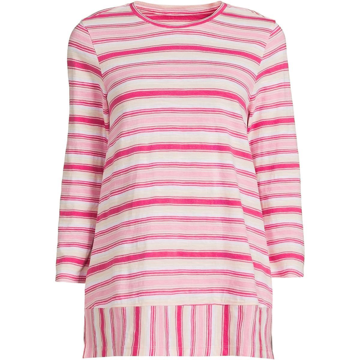 Lands End Womens 3/4 Sleeve Slub Jersey Swing Tunic Product Image