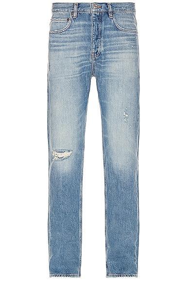 FRAME Distressed Straight Jean in Blue Product Image