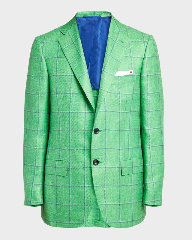 Mens Windowpane Cashmere-Blend Sport Coat Product Image