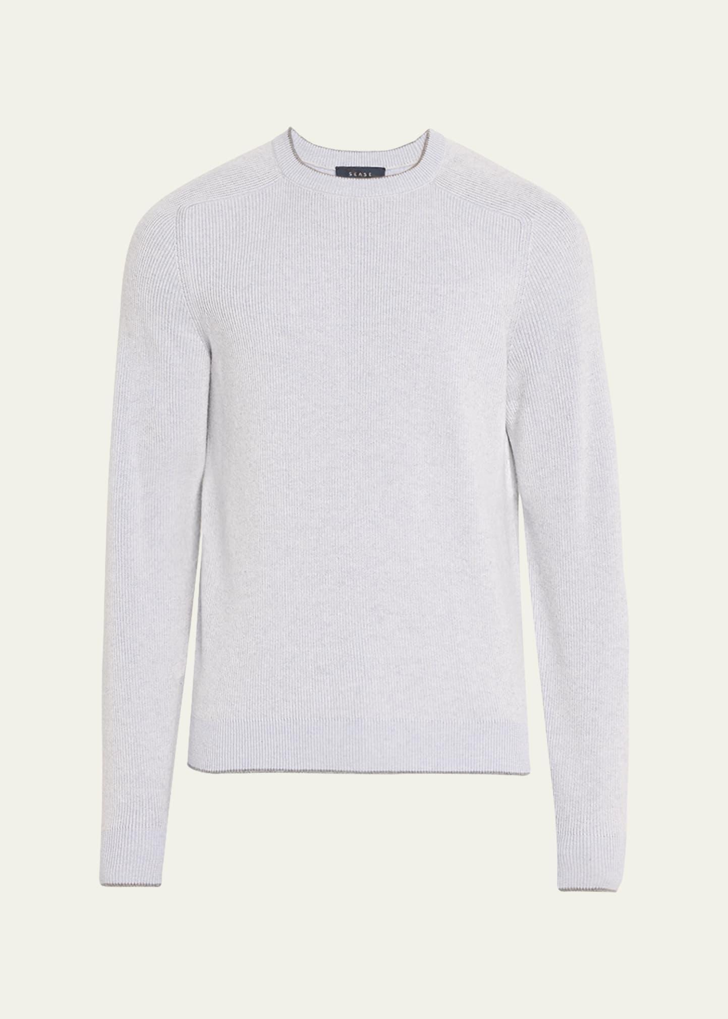 Mens Vanise Dinghy Cashmere-Cotton Ribbed Crewneck Sweater Product Image