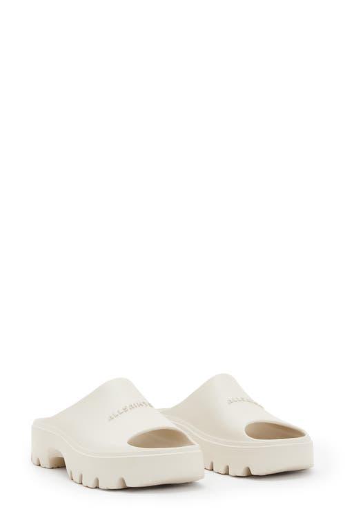 AllSaints Eclipse Flatform Slider Silver) Women's Sandals Product Image