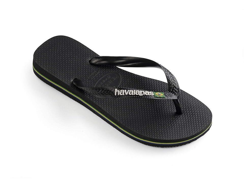 Havaianas Brazil Logo Unisex Flip Flops Black) Women's Sandals Product Image