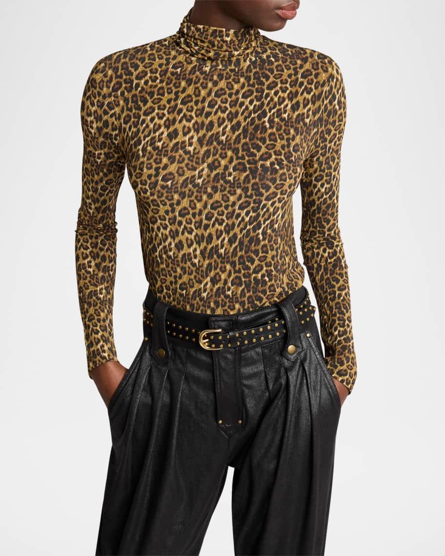 Joyela Leopard Print Jersey Turtleneck Top product image