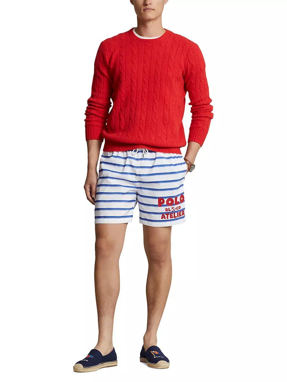 Traveler Striped Swim Trunks Product Image