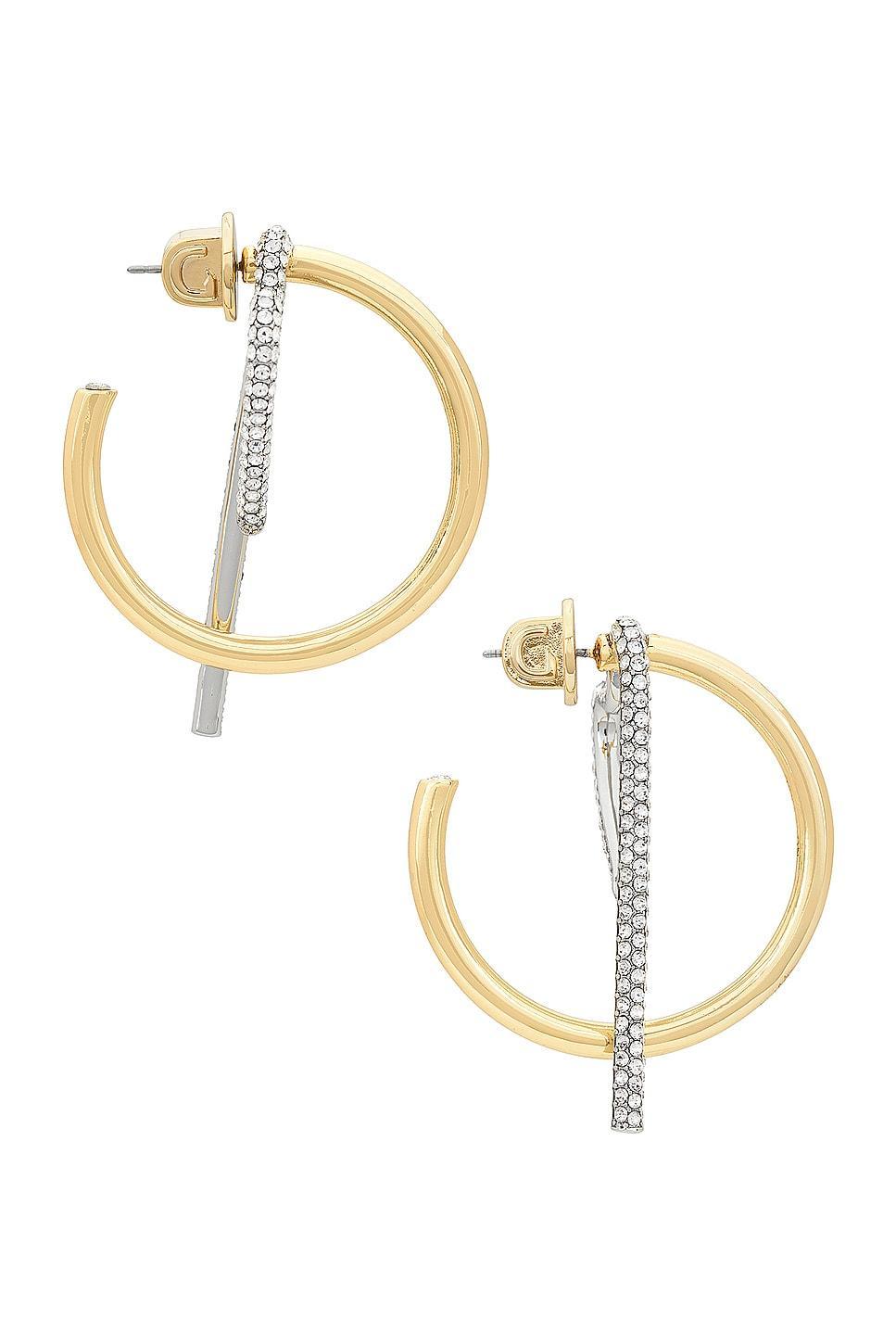 Demarson Te Amo Hoop Earrings in Metallic Gold Product Image