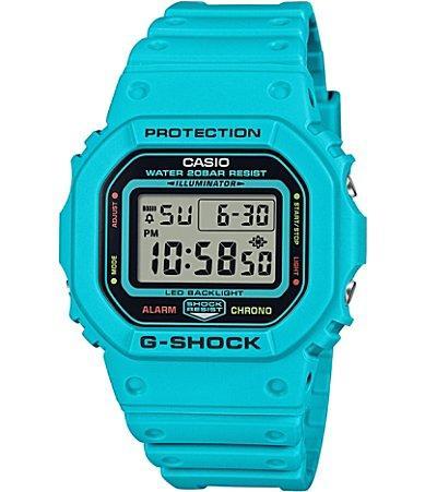 G-Shock Mens Digital Bright Blue Resin Strap Watch Product Image