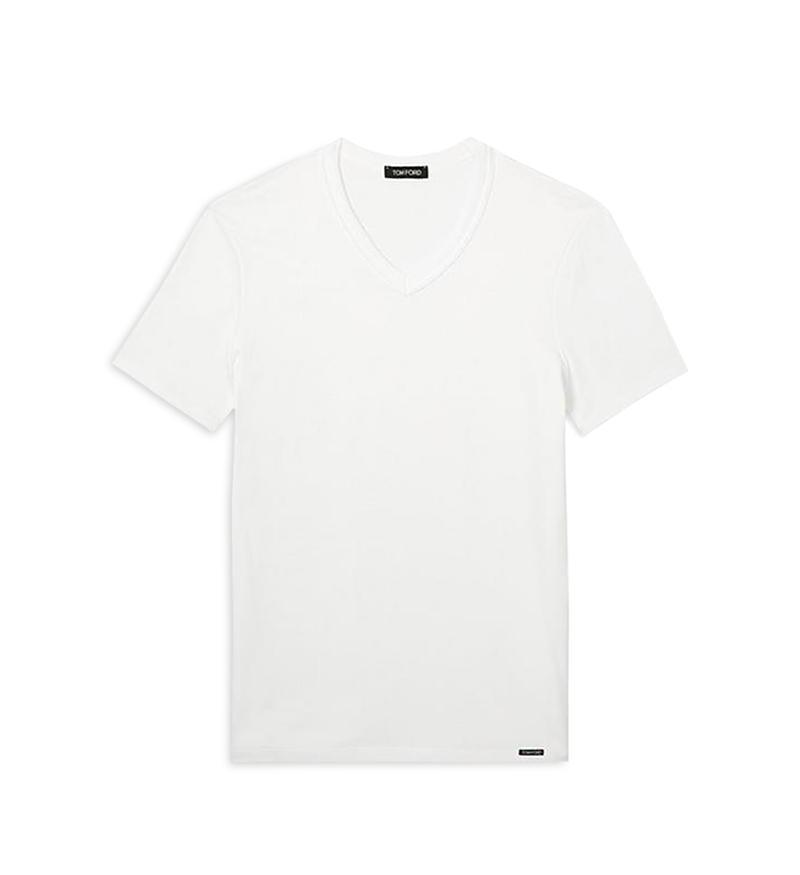 Mens Stretch-Cotton V-Neck T-Shirt Product Image