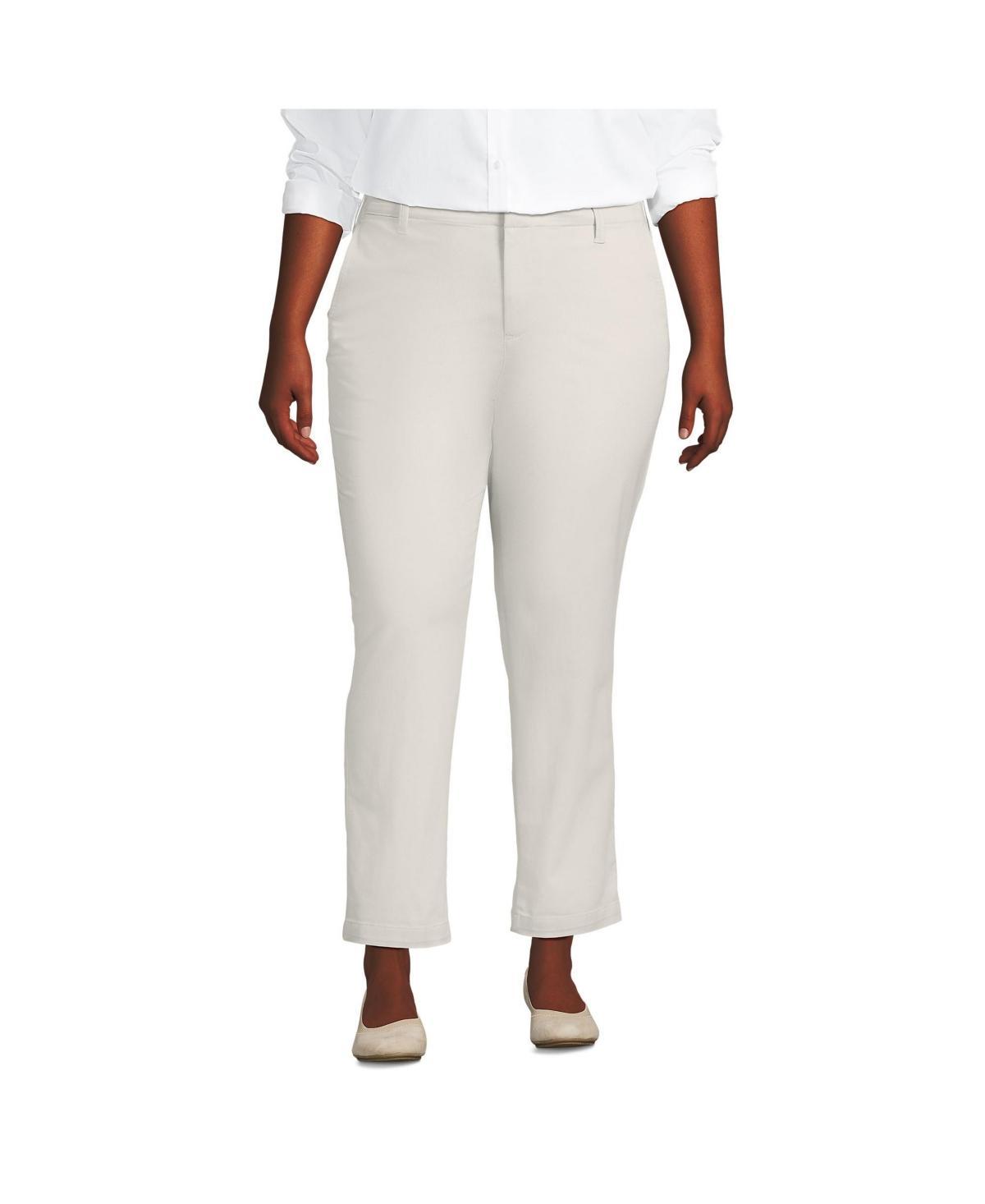 Lands End Womens Mid Rise Classic Straight Leg Chino Ankle Pants Product Image