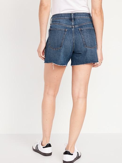 Mid-Rise Boyfriend Cut-Off Jean Shorts -- 5-inch inseam Product Image