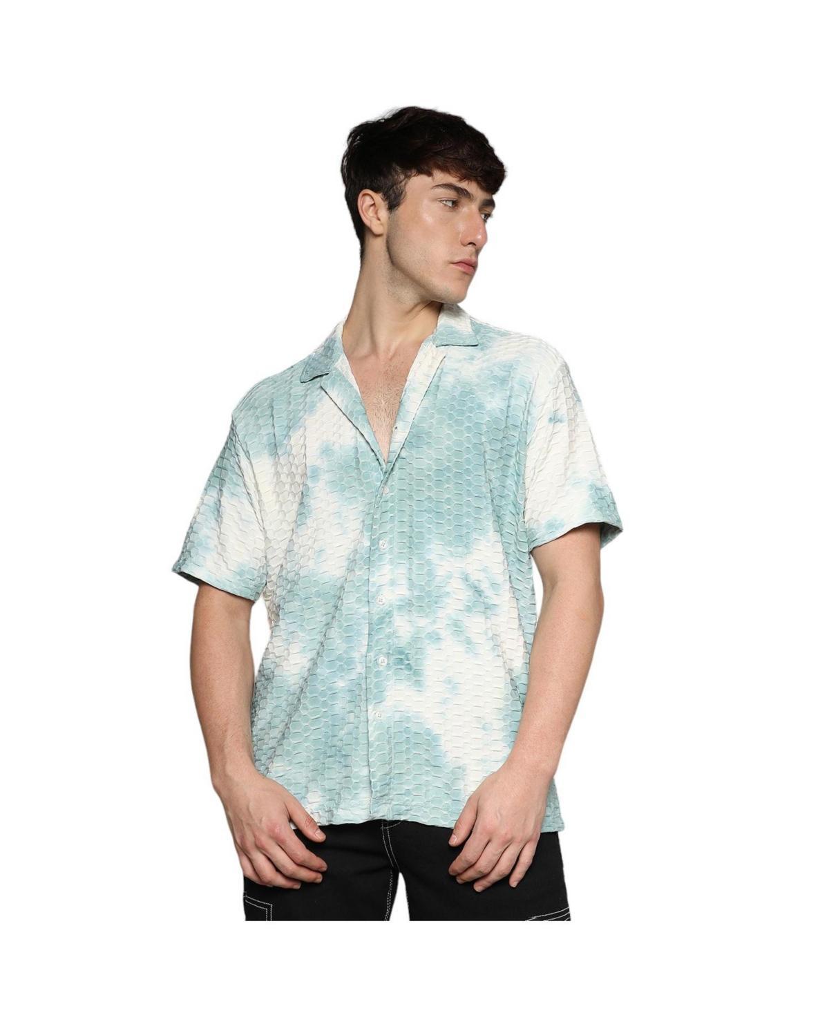 Campus Sutra Mens Multicolour Tie-Dye Honeycomb Shirt Product Image