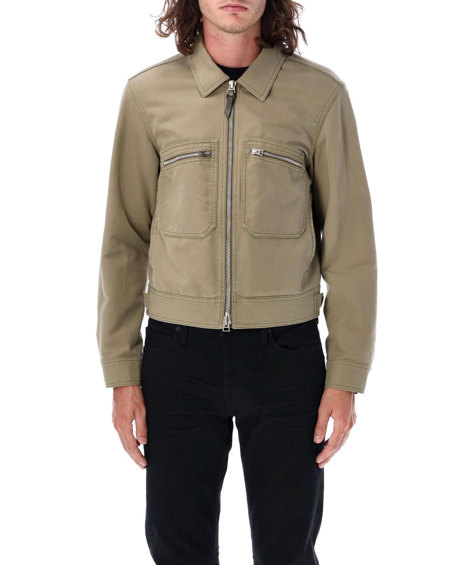 Leather Jackets In Green Product Image