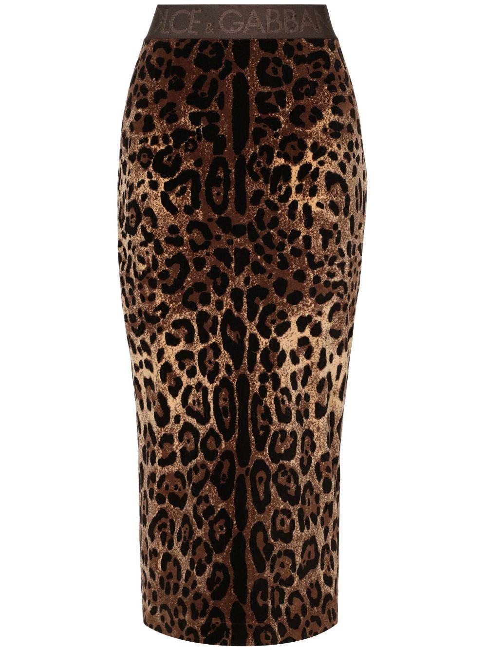 Leopard-print Midi Skirt In Natural Print Product Image