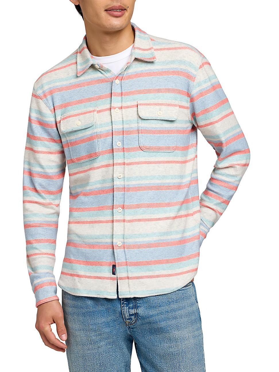 Mens Legend Striped Button-Front Shirt Product Image