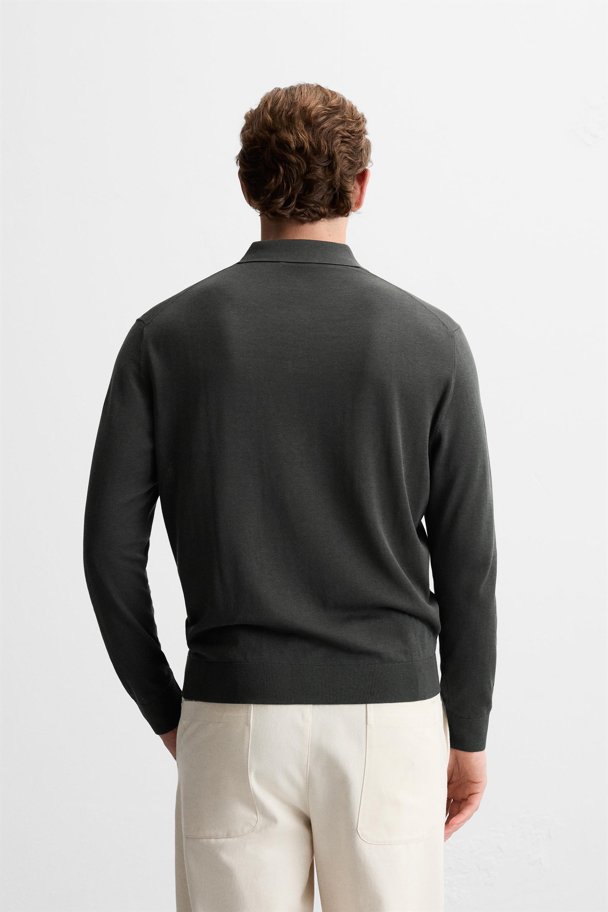 COTTON - SILK BLEND KNIT POLO Product Image