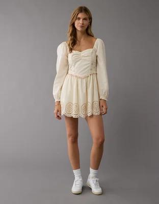 AE Long-Sleeve Sweetheart Mini Dress Product Image