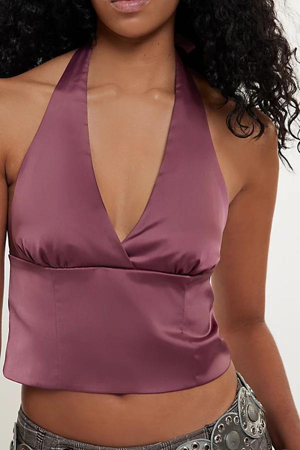 Silence + Noise Erika Satin Halter Top Womens at Urban Outfitters Product Image