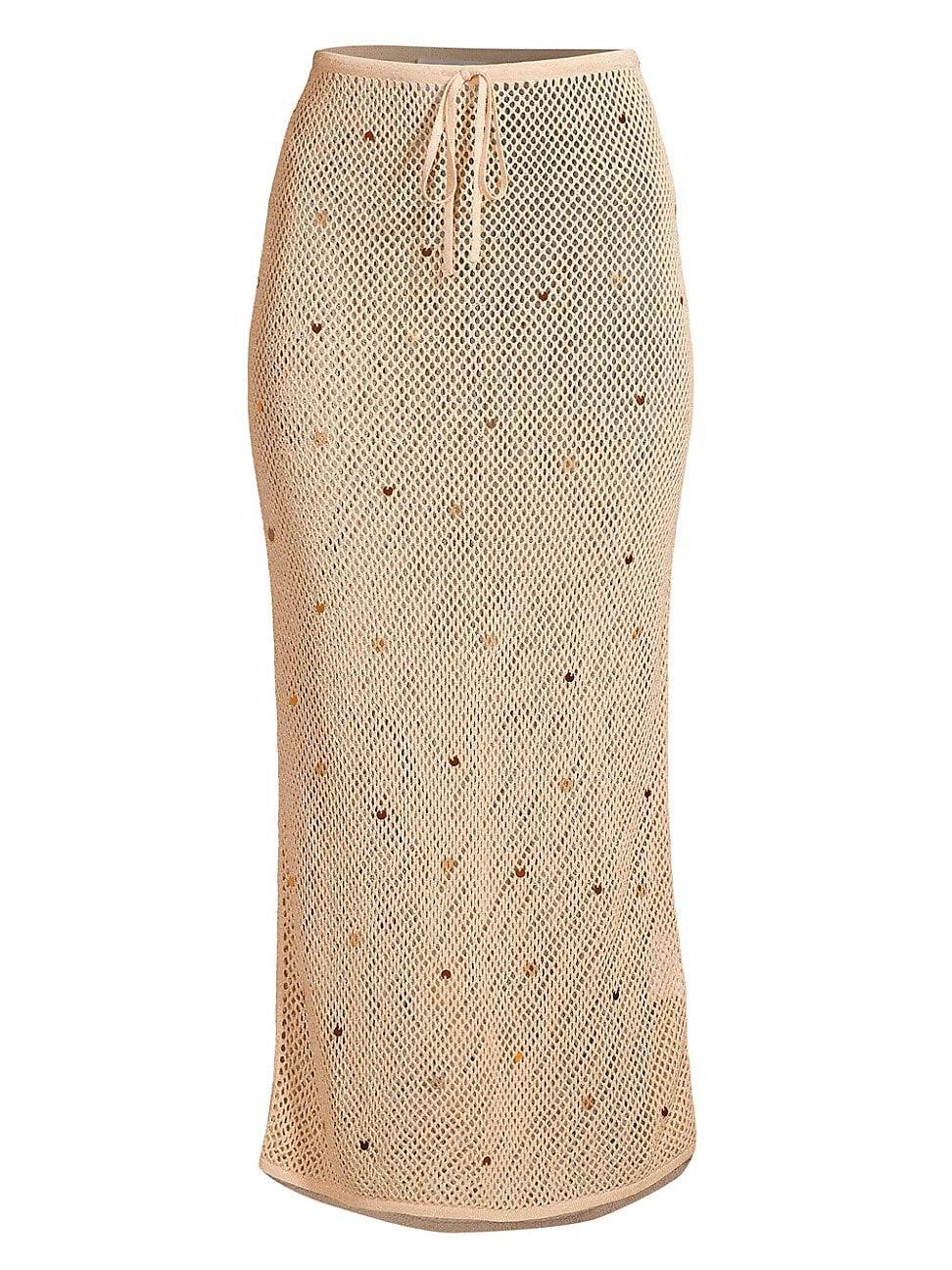 Womens Briar Sequin-Embellished Mesh Knit Maxi Skirt Product Image