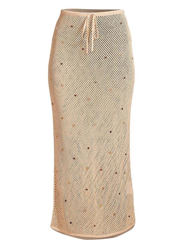 Womens Briar Sequin-Embellished Mesh Knit Maxi Skirt Product Image