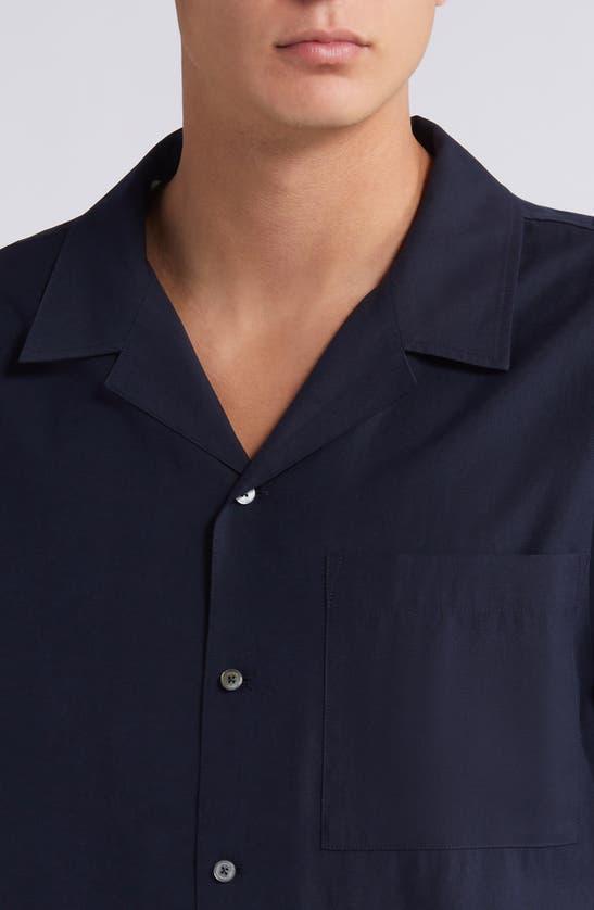 FRAME Mens Dark Navy Camp-collar Woven Shirt Product Image