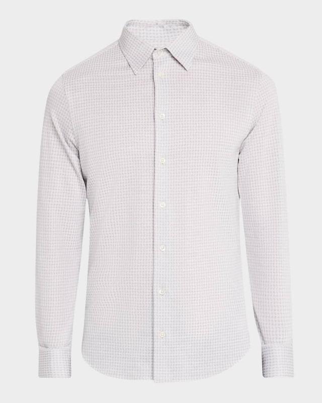 Mens Cotton Geometric Sport Shirt Product Image