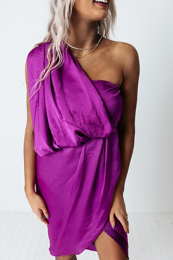 Eyes On The Prize One Shoulder Dress In Orchid Product Image