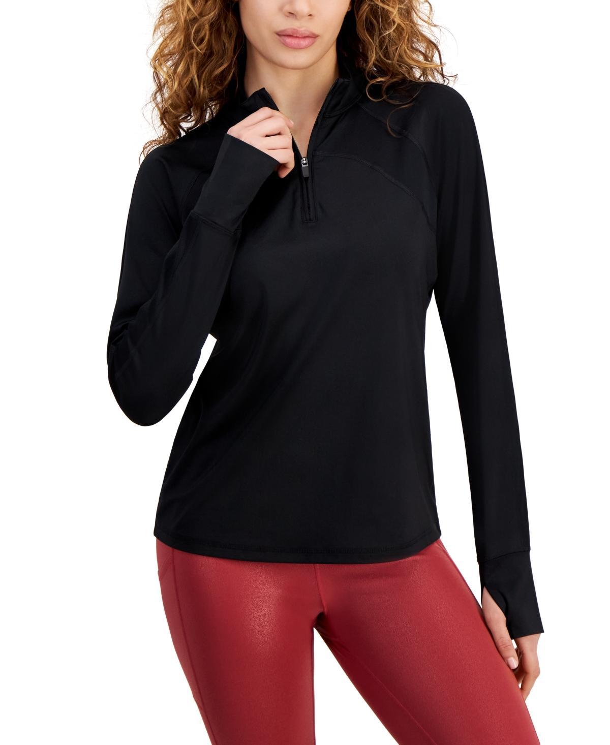 Id Ideology Womens Mesh Jersey 1/4-Zip Top, Created for Macys Product Image