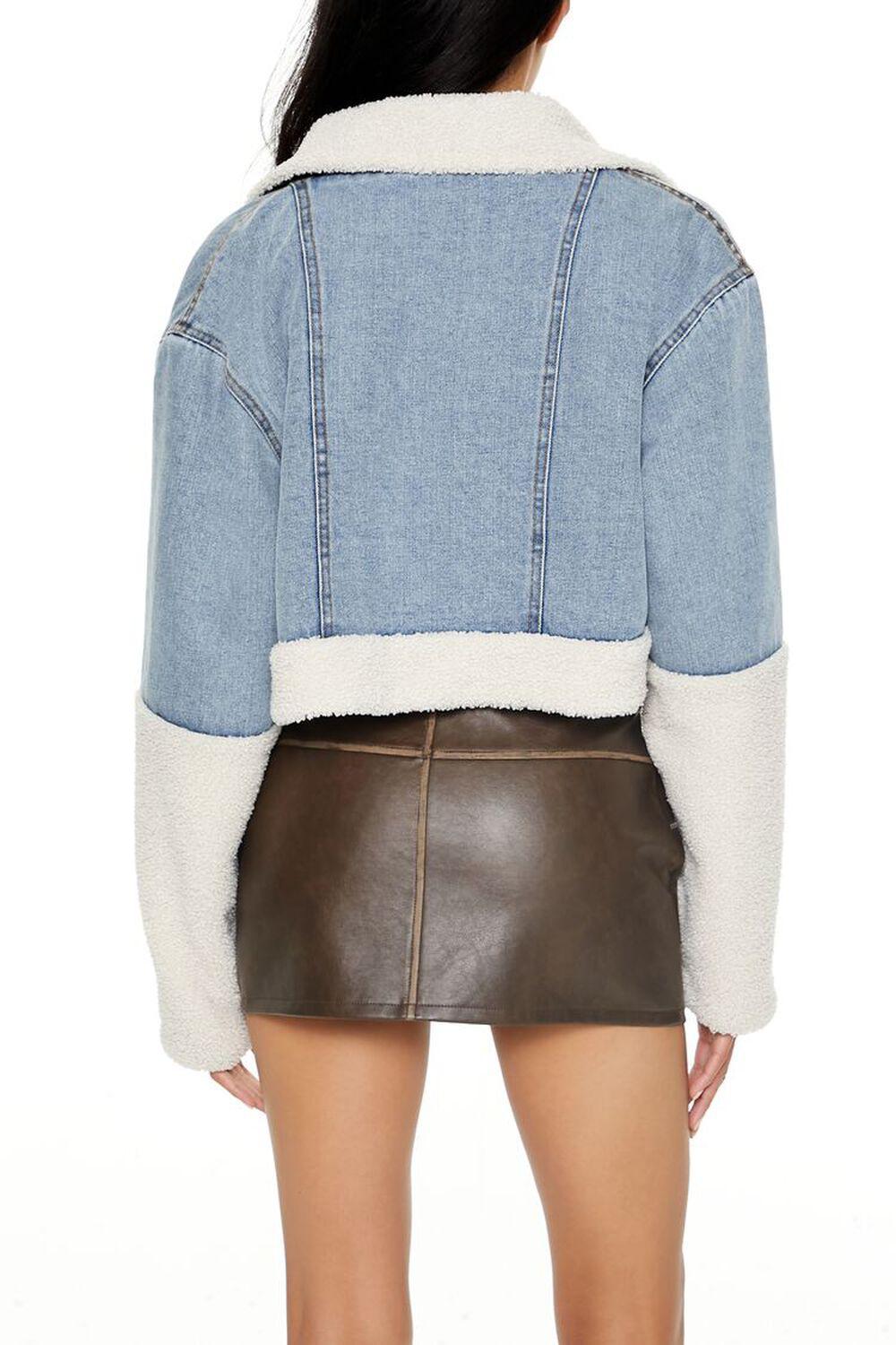 Faux Shearling Denim Moto Jacket | Forever 21 Product Image