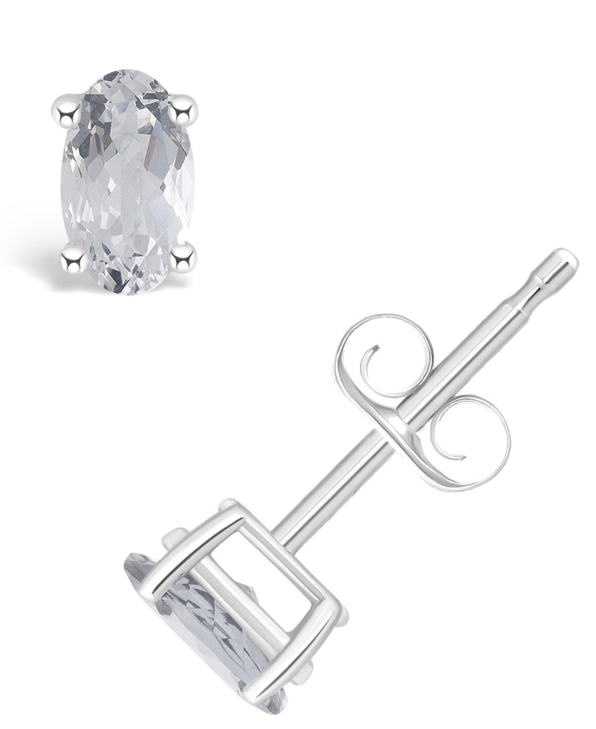 White Topaz (1/2 ct. t.w.) Stud Earrings in 14K White Gold or 14K Yellow Gold Product Image