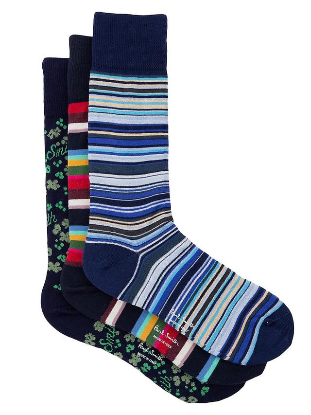 Mens 3-Pack Seasonal Stripe Socks Product Image