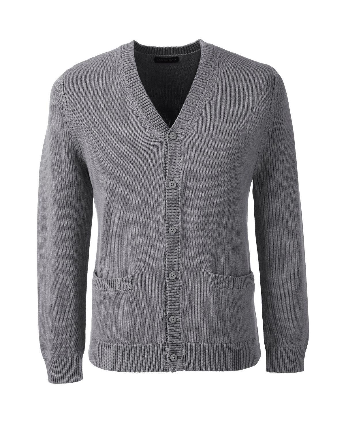 Lands End Mens School Uniform Cotton Modal Button Front Cardigan Sweater Product Image