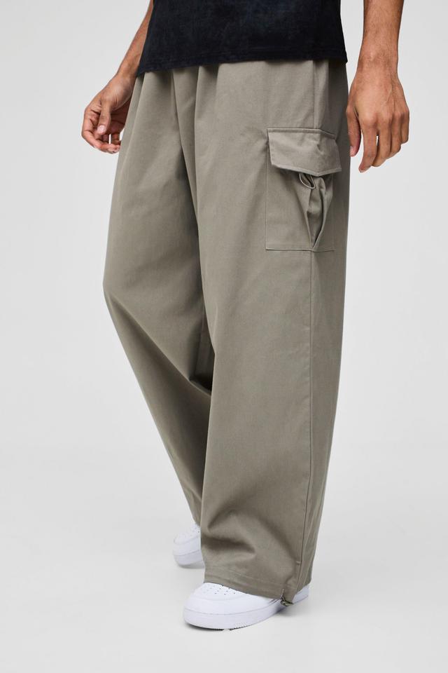 Elasticated Waist Parachute Cargo Pants | boohooMAN USA Product Image